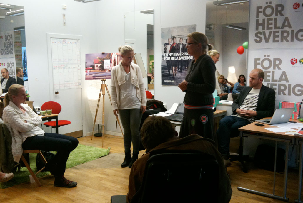 Rödgrönt valcenter.