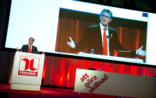 Philip Jennings talar på Handels kongress 2011.