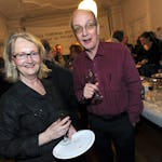 Gun Jacobsson, före detta LO-Tidningen, och Mats Pejer, Arbetet.