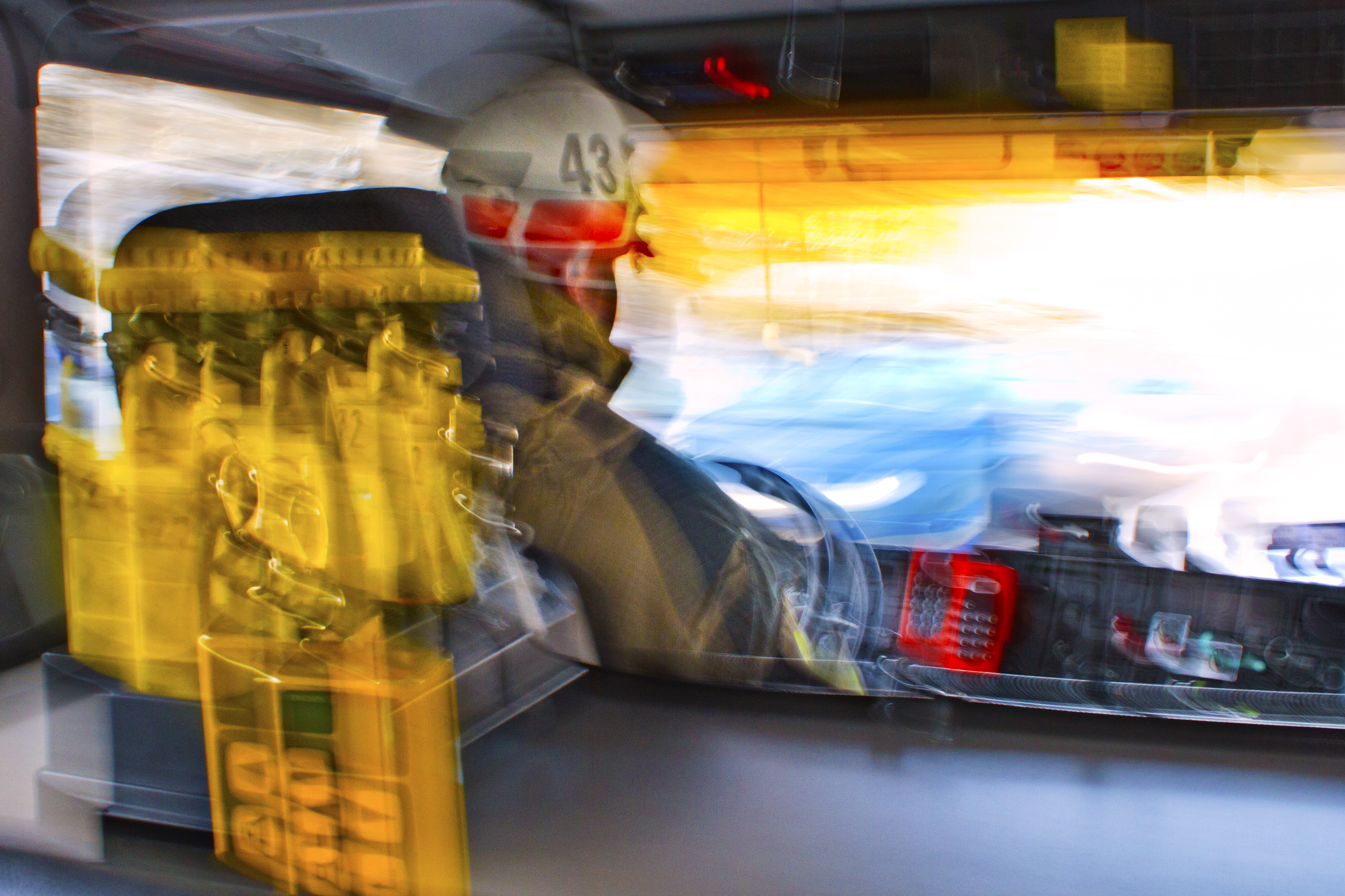 Brandkårsutryckning.