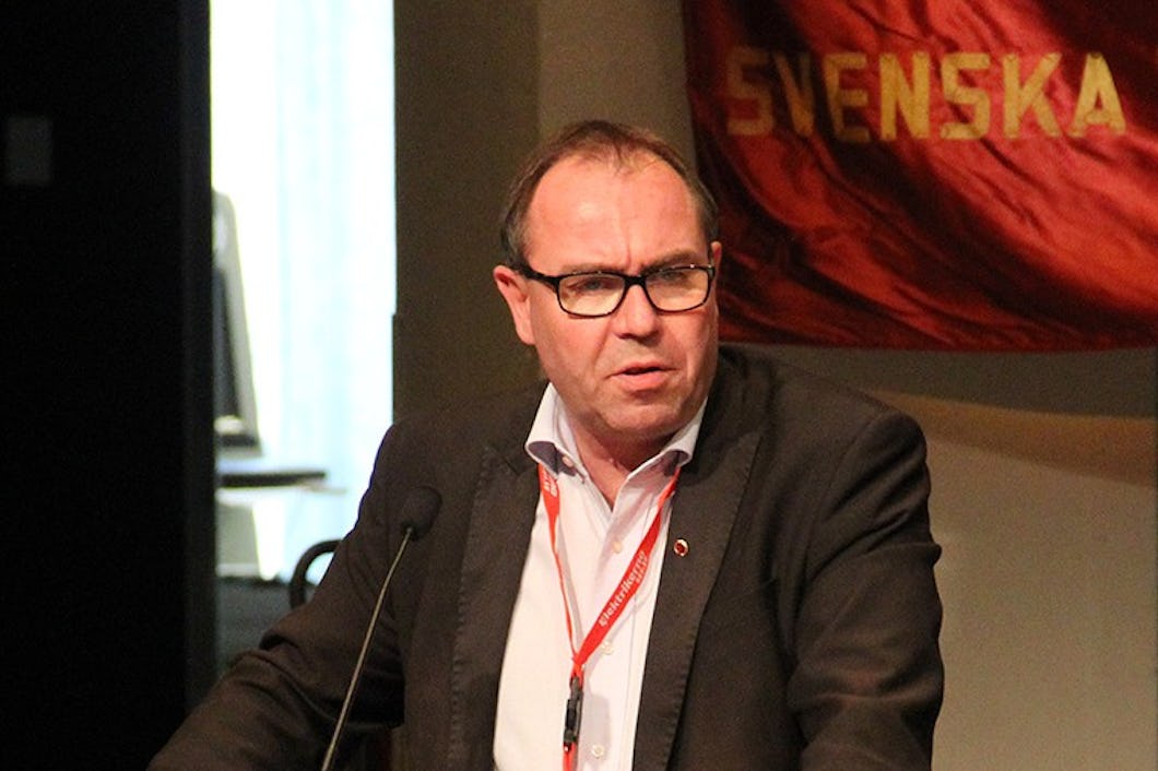 Statsråden och riksdagsledamöterna bör inte ta stöd från oss för givet. Det sa Elektrikerförbundets ordförande Jonas Wallin vid centrala representantskapet. Foto: Eric Salomonsson/Arkivbild