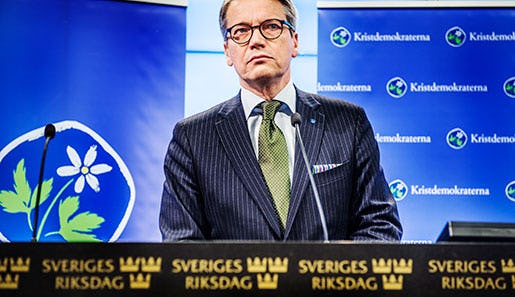 Kristdemokraterna var först med att lansera idén om tillfälligt uppehållstillstånd. Göran Hägglund presenterade partiets förslag strax före jul 2014. Foto: Yvonne Åsell