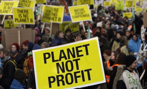 Demonstration under klimatmötet i Köpenhamn 2009. I november, strax innan klimatmötet i Paris, planerar facken att hålla de största klimatdemonstrationerna någonsin. Foto: Anja Niedringhaus/AP-TT