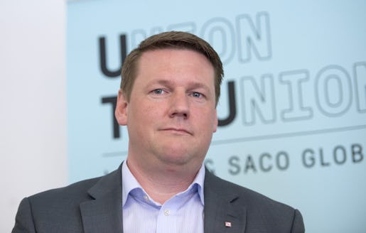 STOCKHOLM 20150507 : LO,TCO och Saco bildar bistÂndsorganisationen Union to Union. Tobias Baudin, vice ordfˆrande LO. Foto: Maja Suslin / TT / Kod 10300