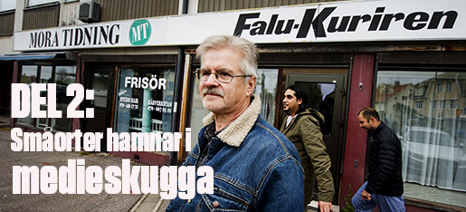 LEKSAND-MALUNG 2015-10-08 Reportage om tidningsdˆden i Dalarna, uppdrag fˆr Arbetet reporter Sandra Lund Foto: Ulf Palm/ TT / 9110 Dalarnas tidningars lokalredaktˆr Anders Mojanis i Malung sin sista arbetsdag efter ˆver 43 Âr i tj‰nst pÂ samma redaktion.