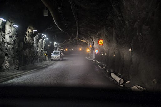 KIRUNA 2014-03-27 Gruvan den 27 mars 2014 i Kiruna d‰r LKAB pÂbˆrjat brytningen p en ny huvudniv p 1 365 meter, i v‰rldens stˆrsta underjordsgruva fˆr j‰rnmalm. Foto: Per Larsson / TT / kod 11390