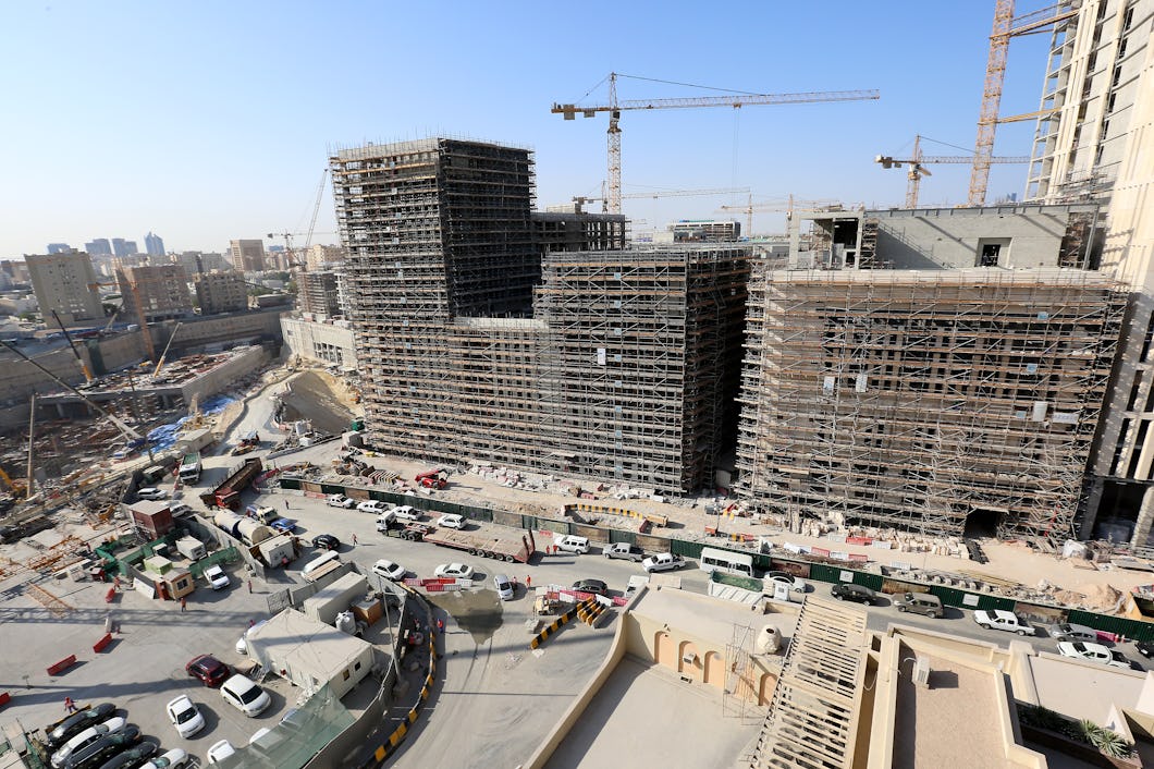 Ett stort bygge i Qatar.