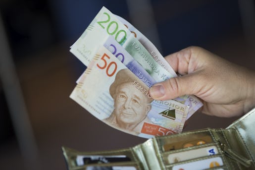 STOCKHOLM 20151002 PlÂnbok med de nya svenska sedlarna och nÂgra kreditkort och betalkort. Foto: Fredrik Sandberg / TT / Kod 10080