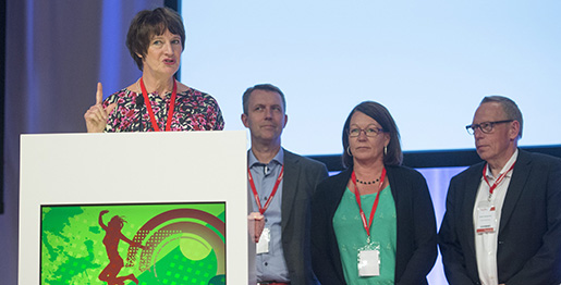 STOCKHOLM 20130529 Kommunals kongress Fˆrbundsordfˆrande Annelie Nordstrˆm efter valet. Foto: Leif R Jansson / SCANPIX / Kod 10020