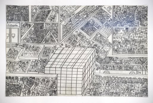 En av Kaj Franklins tusentals icke namngivna blyertsteckningar. Foto: Ulf Palm (klicka på bilden för att se den större)