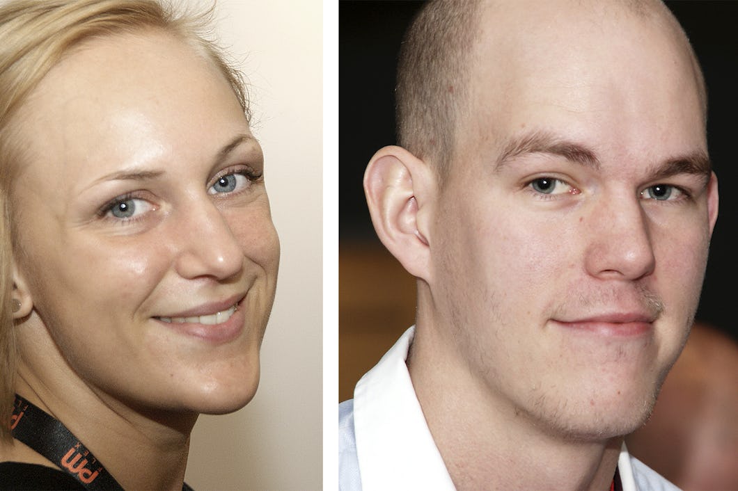 Louise Olsson och Claes Thim kandiderar till att bli ny verksamhetsledare i VK 1 (El-ettan) efter Daniel Lundin som blir ombudsman. Valet sker på årsmötet den 21 mars. Foto: Per Eklund