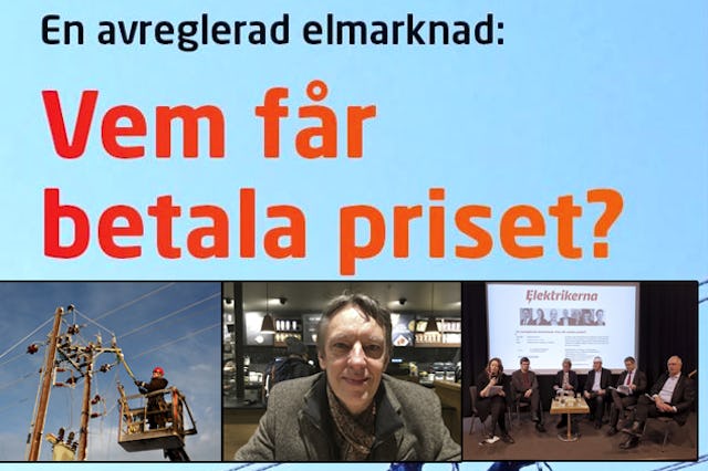 Omslaget på rapporten "En avreglerad elmarknad: vem får betala priset?".