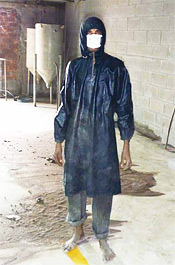 Sandblästringsarbetare i Bangladesh.