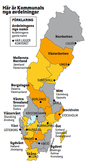 Kommunals nya avdelningar.