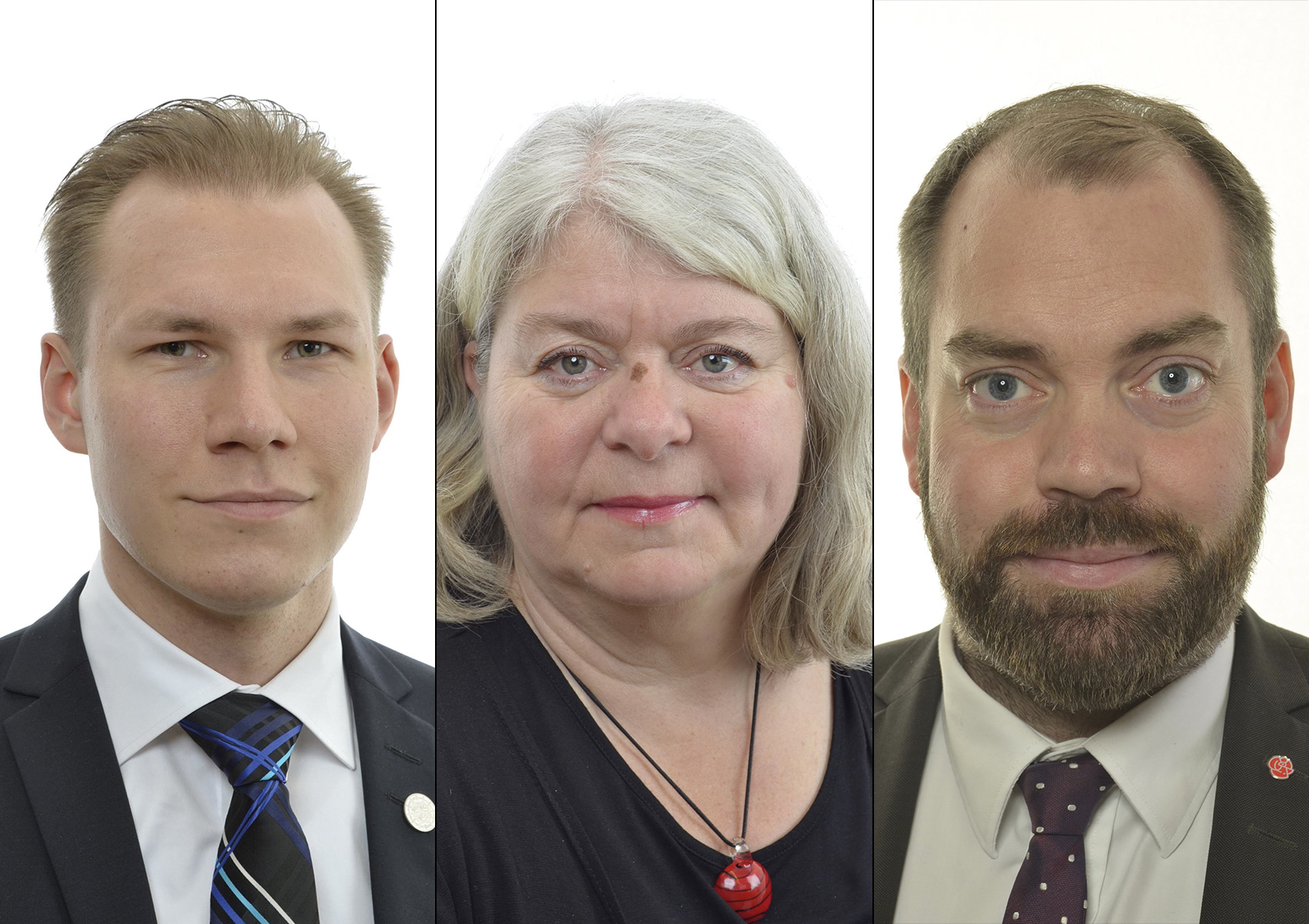 Markus Wiechel (SD), Mia Sydow Möller (V) och Fredrik Lundh Sammeli (S).
