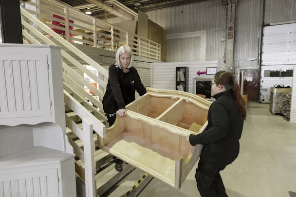 Therese Marjakangas med handledaren Sara Dahlbäck.