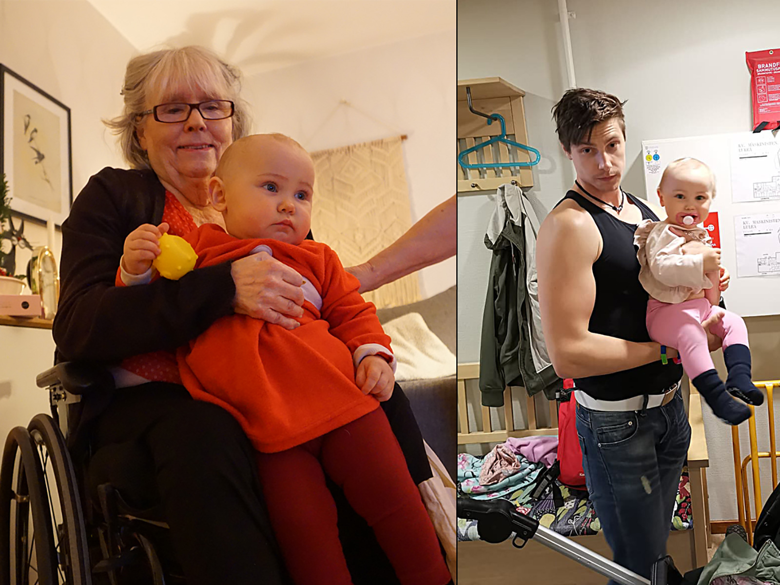 William Larsson och dottern Alina. Till vänster Gunnel Sundqvist, som nyligen gick bort.