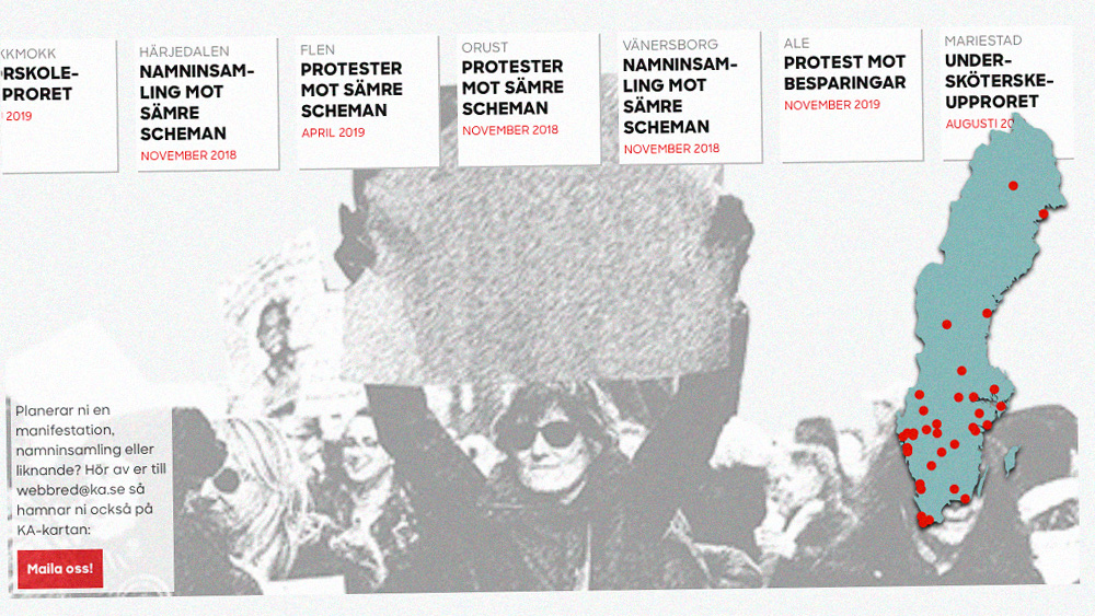 Karta över protester.