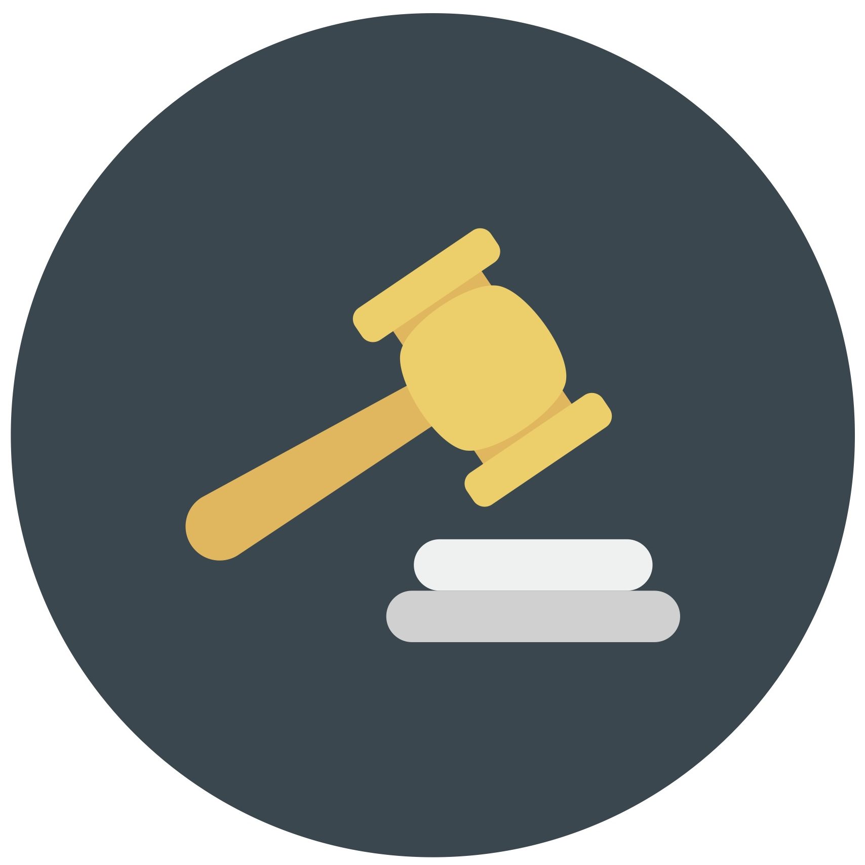 En tecknad domarklubba