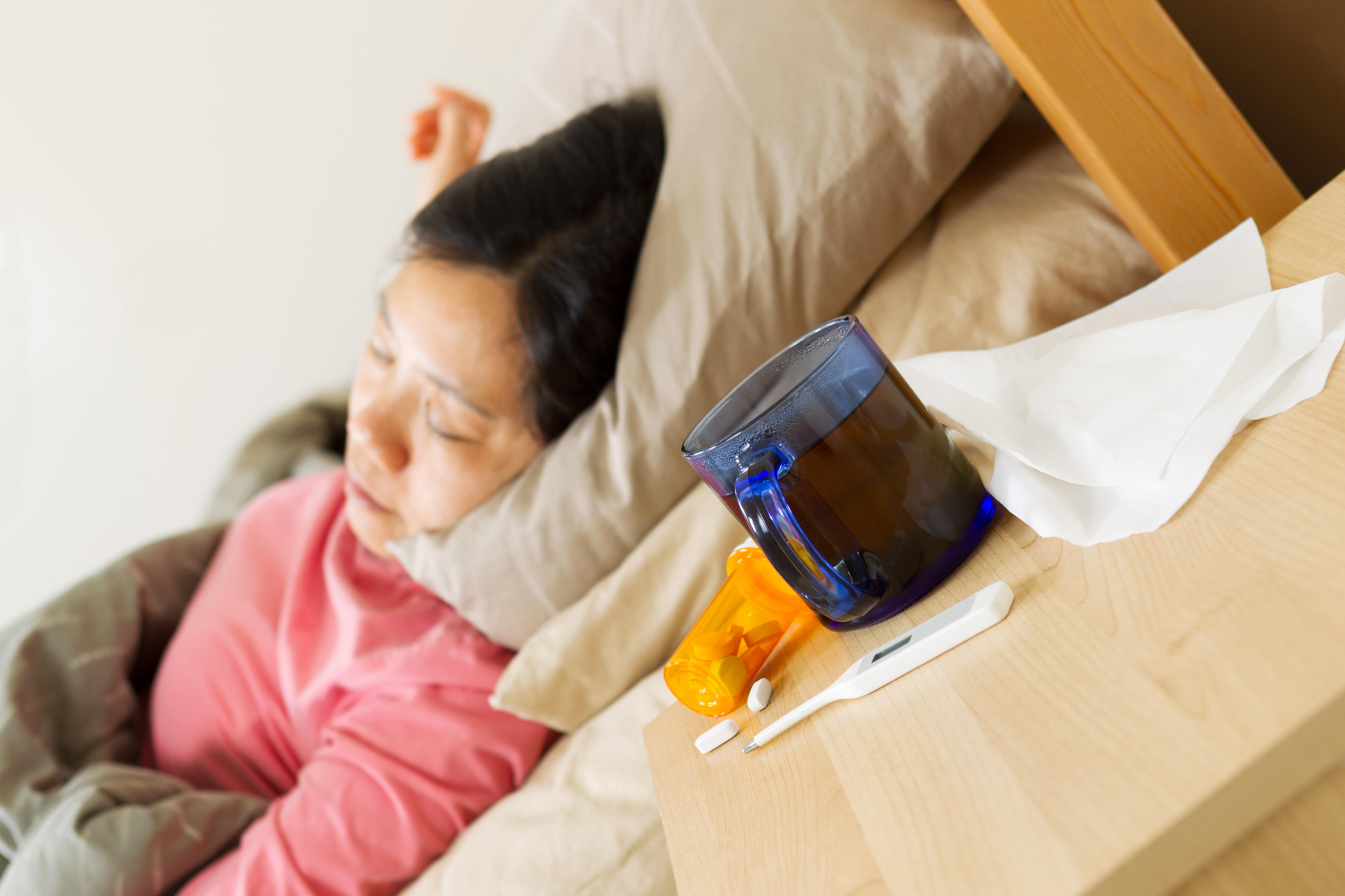 Hemma sjuk (genrebild).