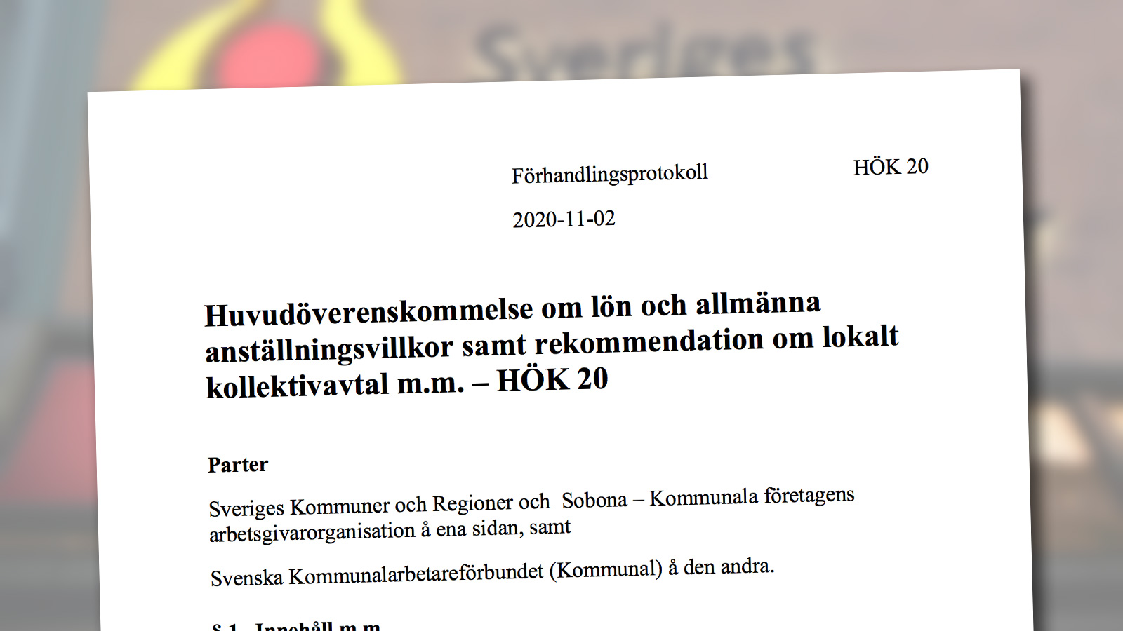 Nya avtalet mellan Kommunal och SKR.