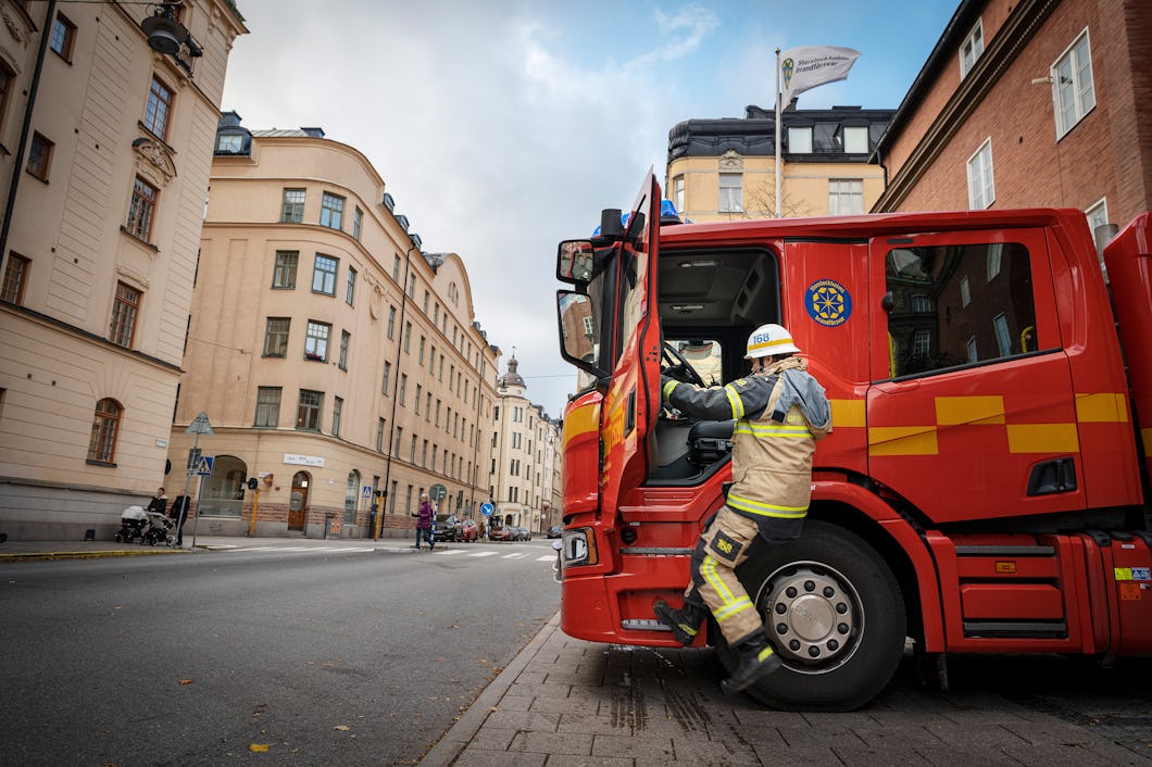 Brandman i Stockholm.