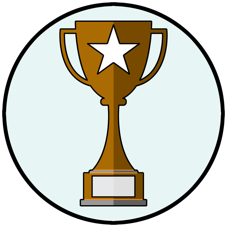 En tecknad bronspokal