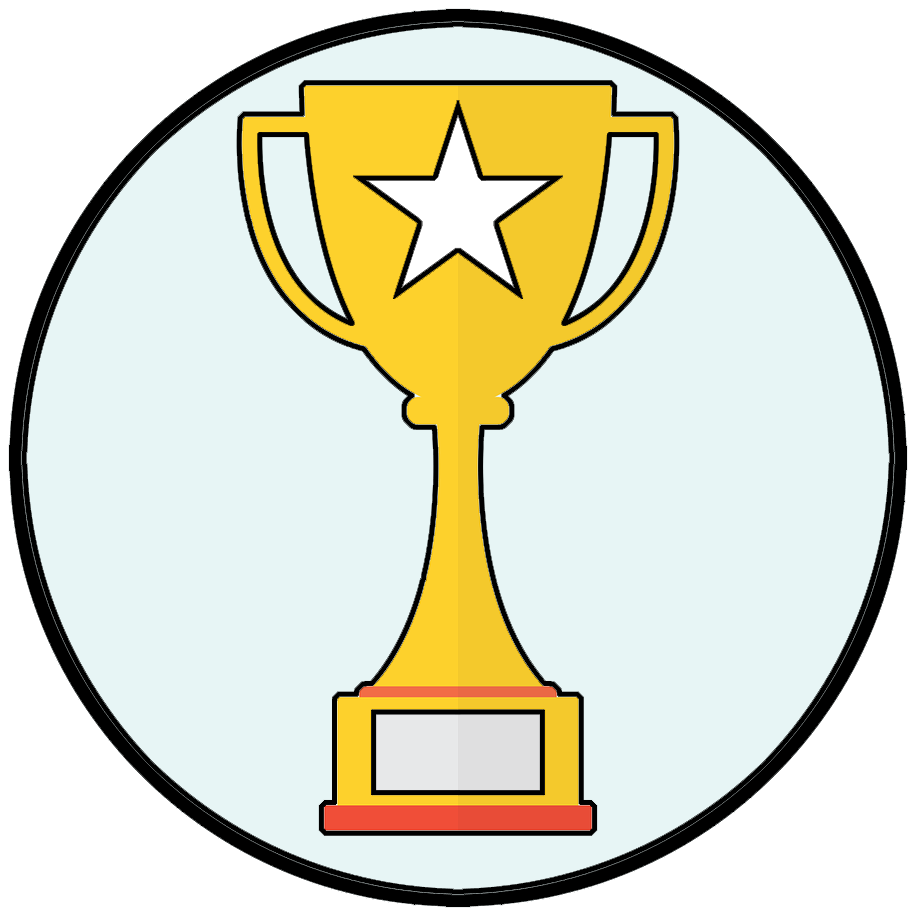 En tecknad guldpokal