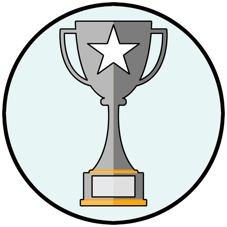 En tecknad silverpokal