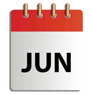 Ett tecknat kalenderblad för juni