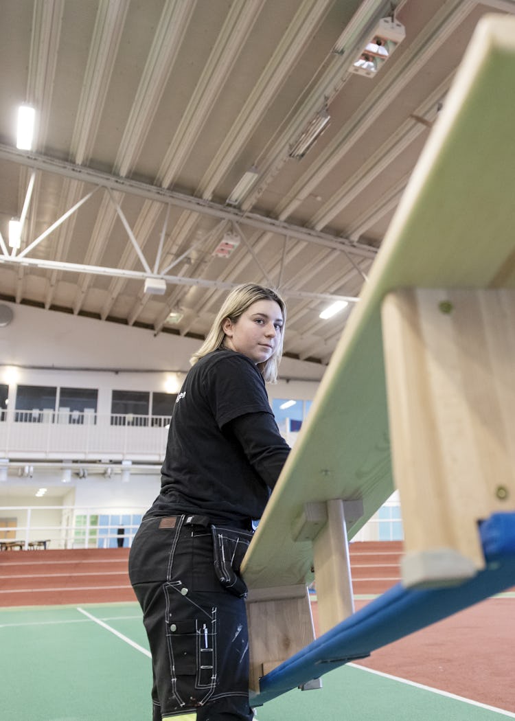 Hanna Nilsson Meier, idrottsplatsvaktmästare.