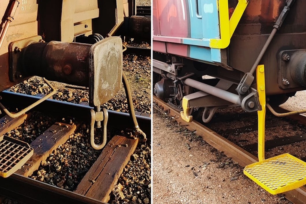 Trappsteg på godsvagn