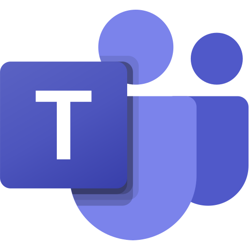 Ikonen för Microsoft Teams: Två stiliserade människofigurer invid en ruta med ett T i.