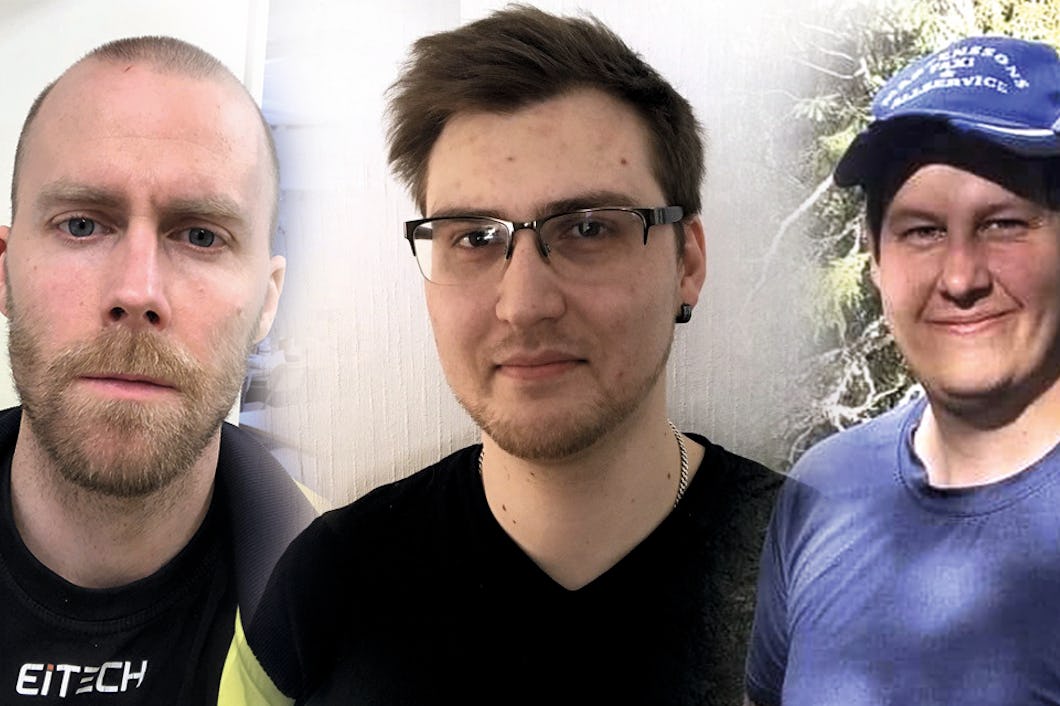 Ett bildmontage med foton på Sven Sundstrom, Elias Ferdinandsson och Jens Martensson.