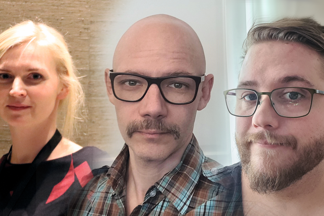 Ett bildmontage på Nina Alexandersson, Andras Molnar och Joel Larsson