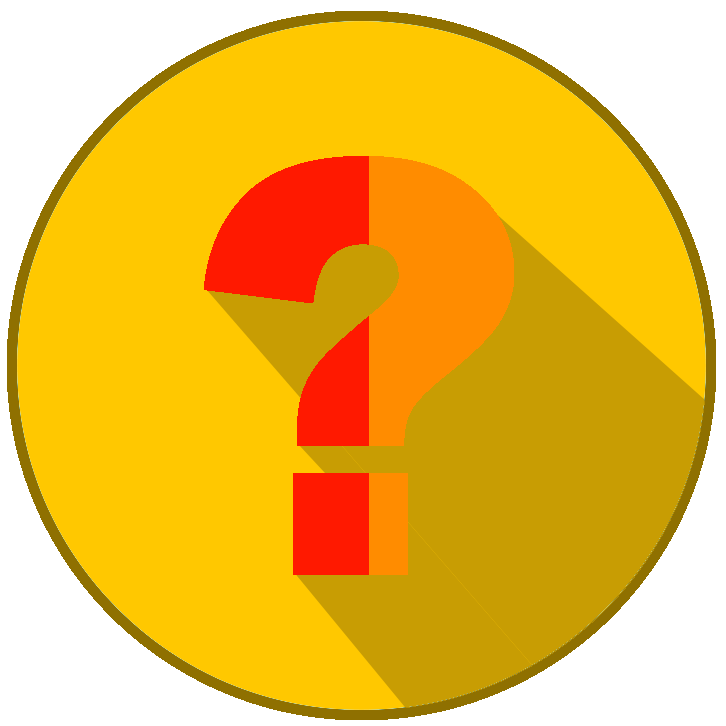 Ett stiliserat gult frågetecken