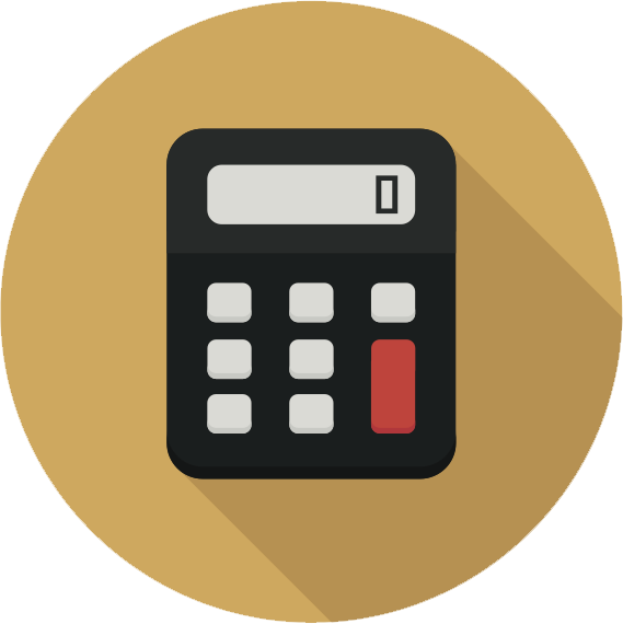 En tecknad miniräknare