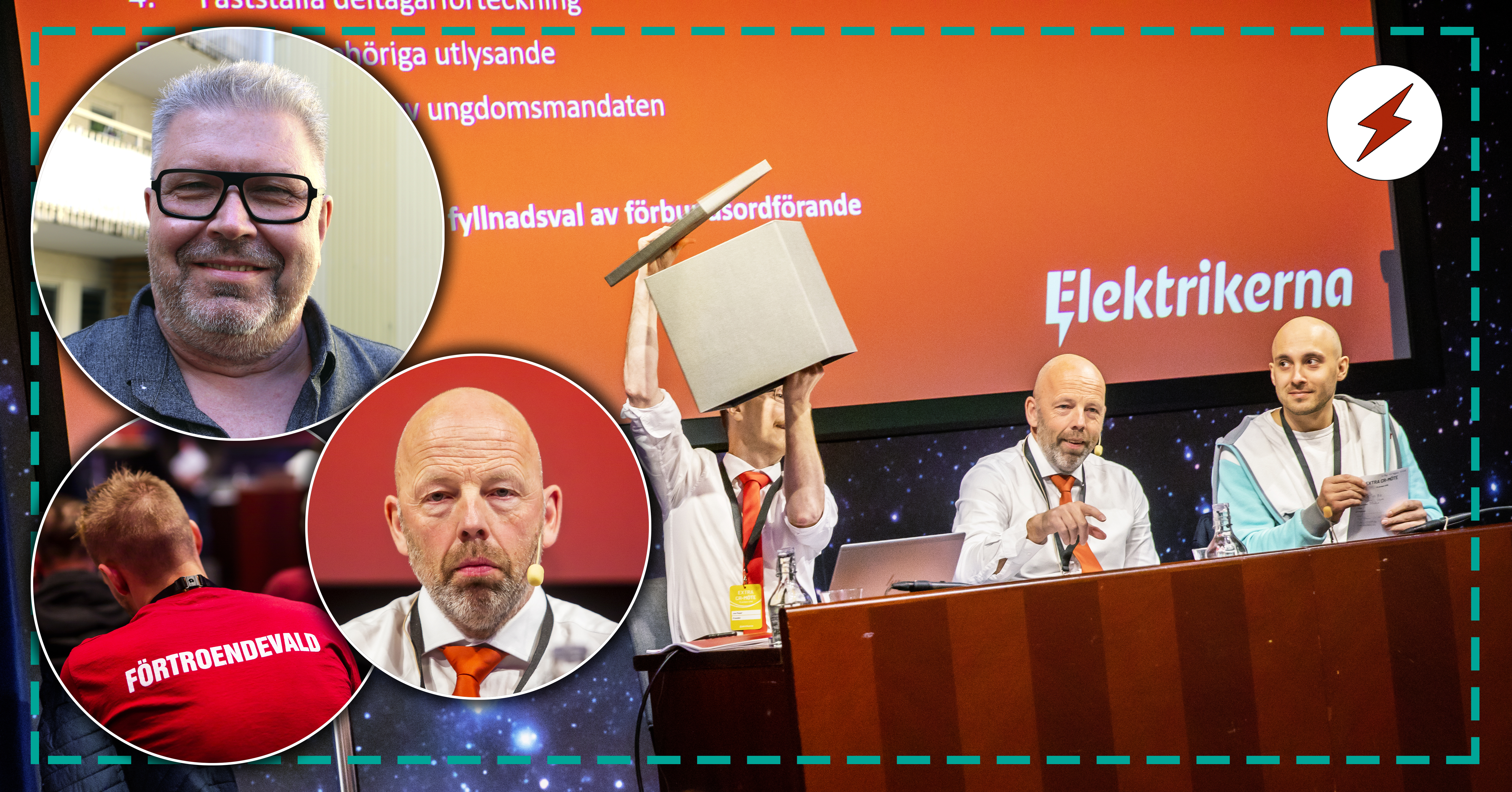 Bilder på Stefan Lyshed Jakobsson och Mikael Gustavsson monterade över en bild från ett tidigare möte