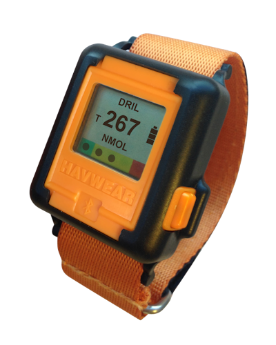 Den orangea vibrationsklockan med digital display