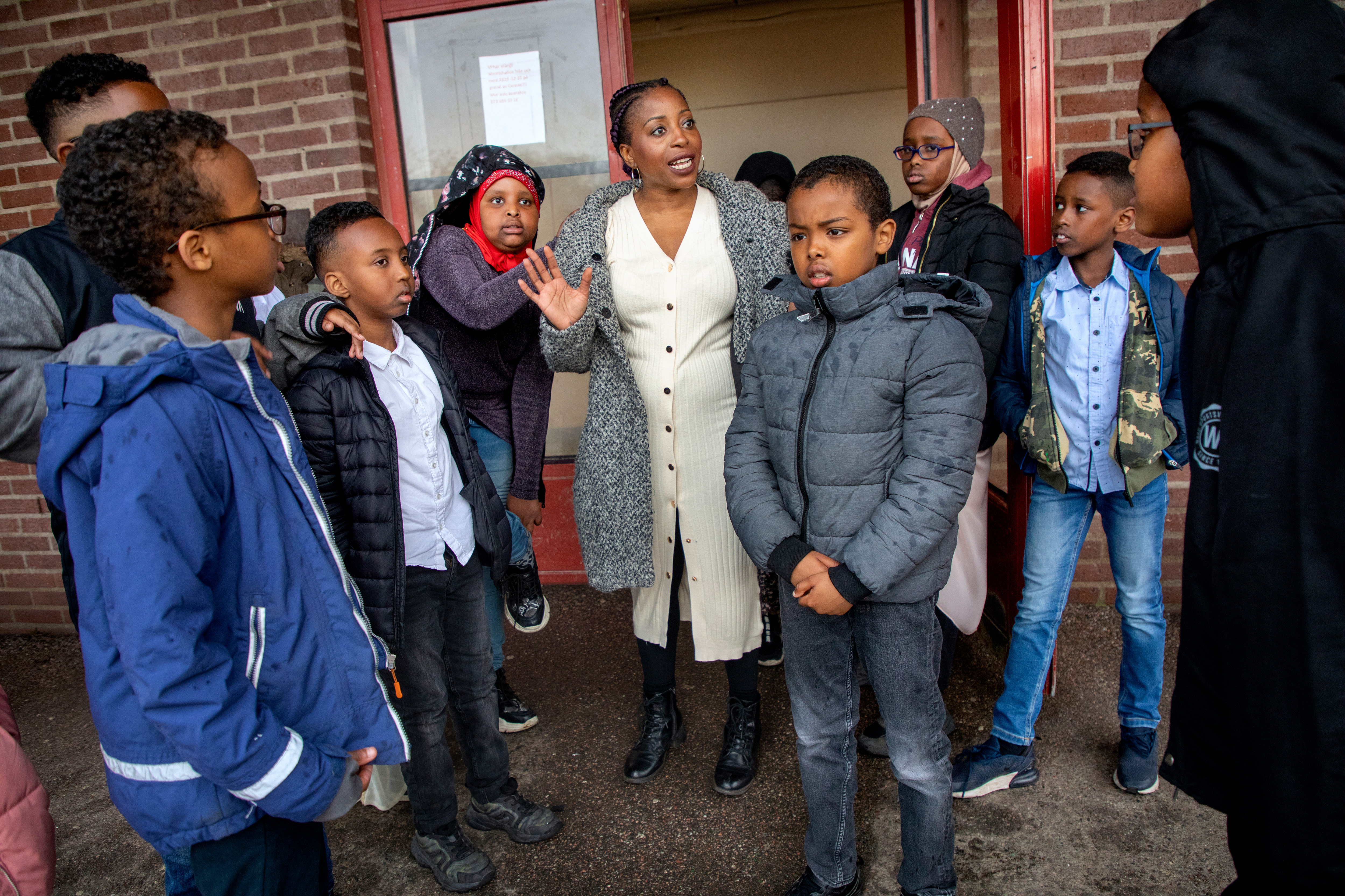 På väg tillbaka från spökbollsrasten.