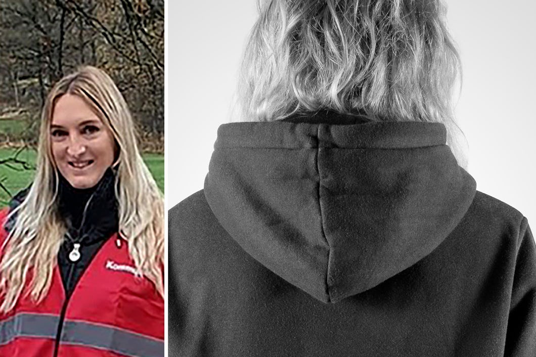 Linn Alexandersson, barnskötare. (Bilden på munkjackan är en genrebild.)