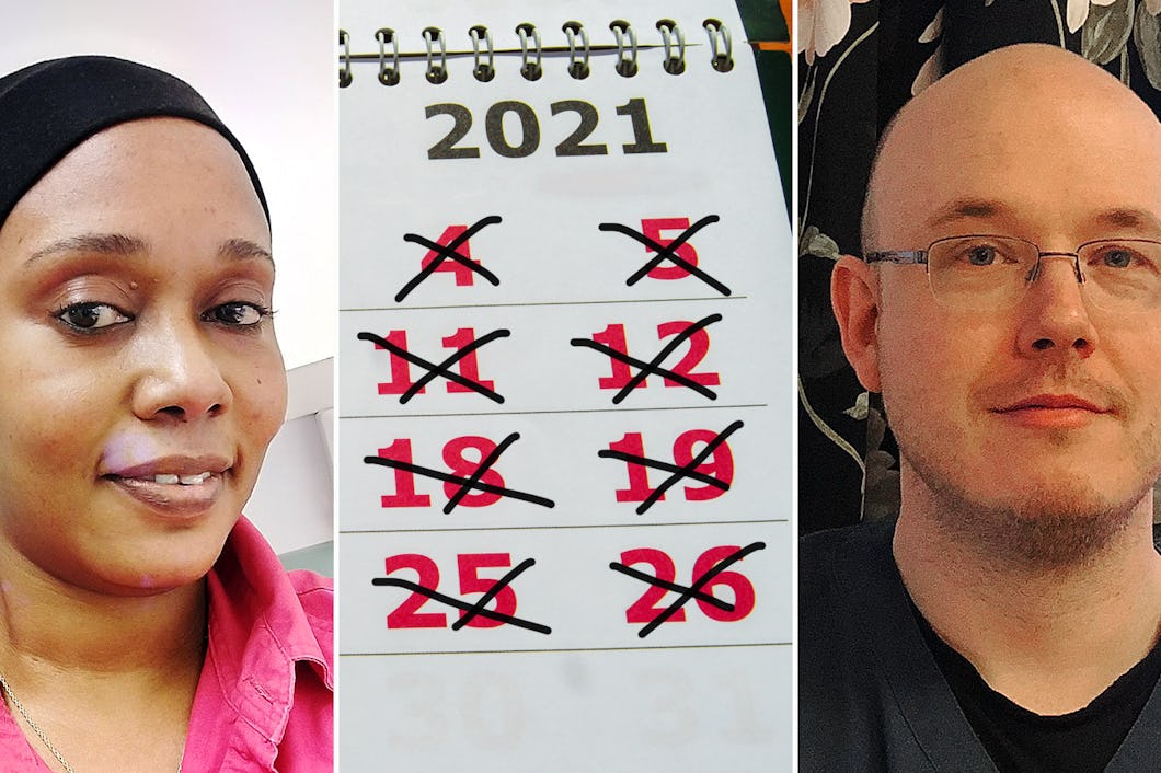 Jawaher Omar Yassin och Mathias Steen, undersköterskor.