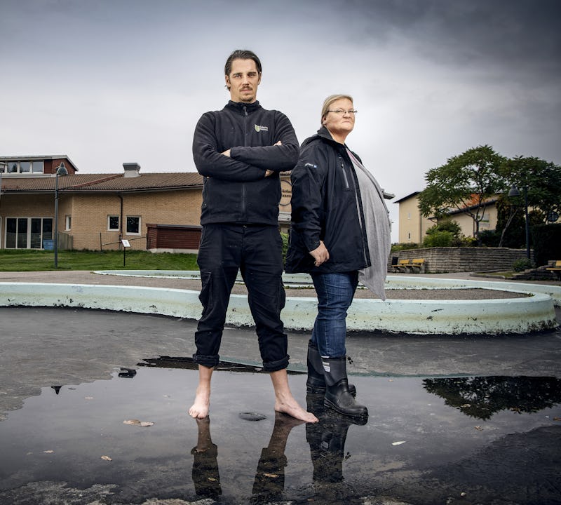Tobias Sundberg och Camilla Cooper, barnskötare.