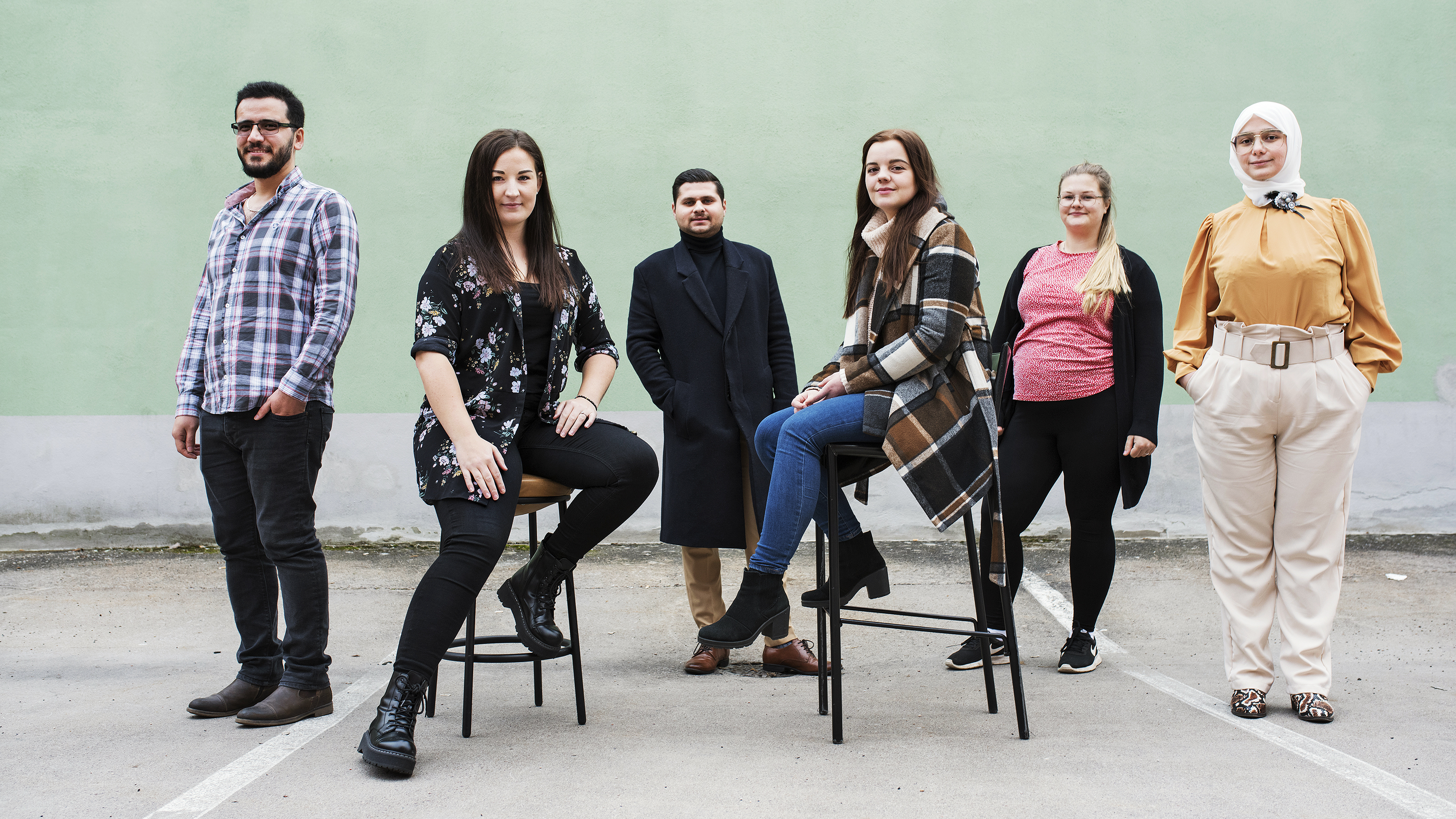 Javid Shirzad, Elin Ljunggren, Ahmad Al Ali, Pia Kivilompolo, Johanna Gustafsson och Ghufran Zeino.