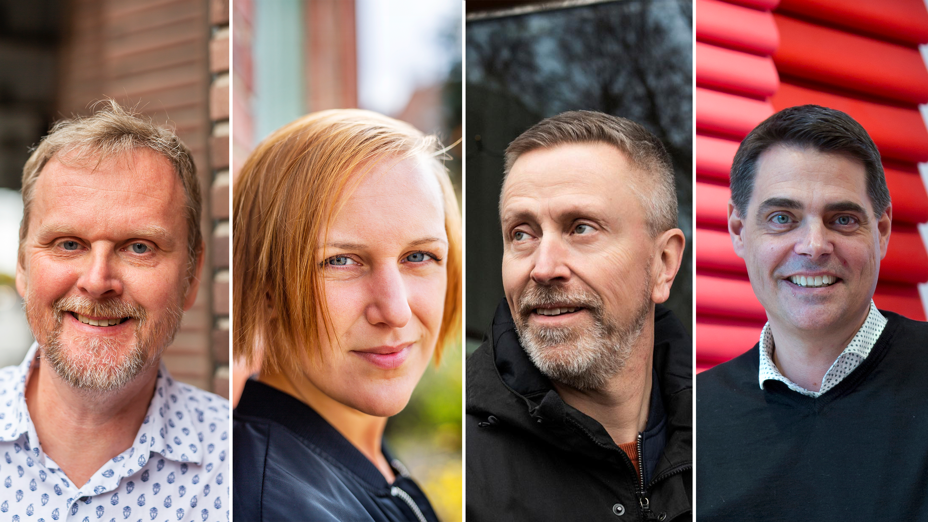 Bildkollage med Urban Pettersson, Louise Olsson, Pontus Boström och Mikael Pettersson.