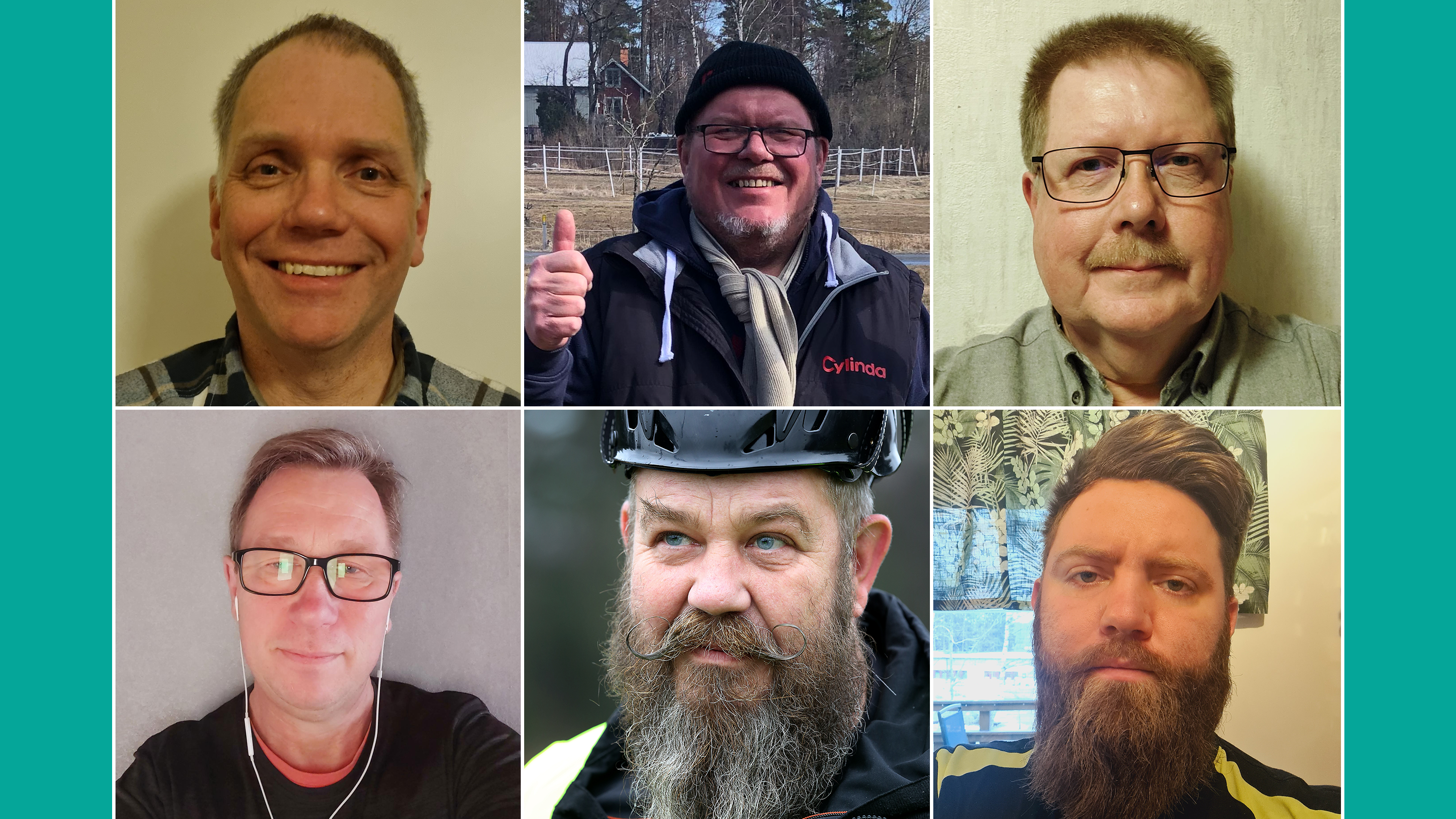 Bildkollage med Göran Rönnbäck, Kjell Drotz, Åke Persson, Lennart Albinsson, Carl Michael Edvardsson och Jonathan Ahlberg.