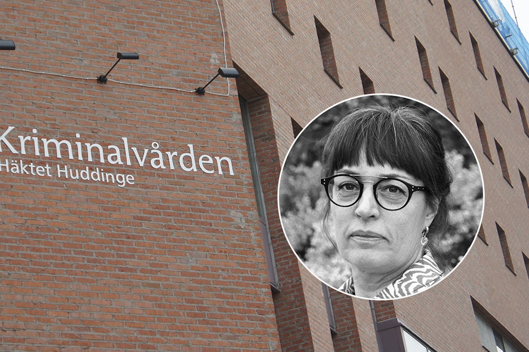 Bild på häktet i Huddinge och porträtt av Kriminalvårdens HR-chef