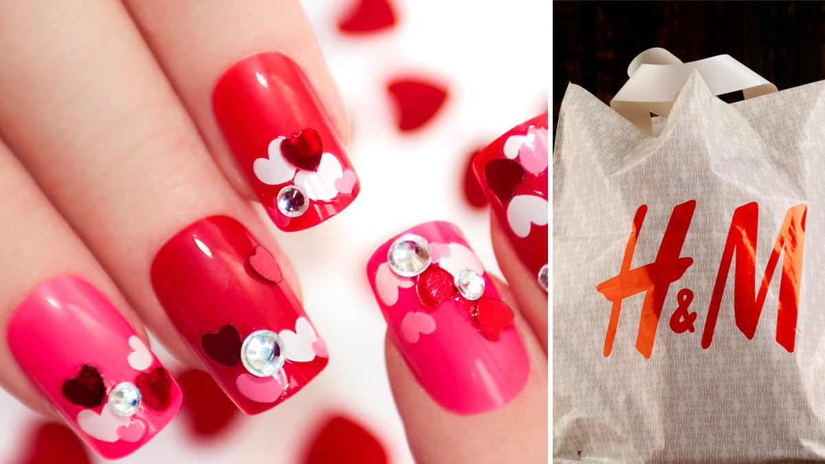 Fixade naglar och en H&M-påse.