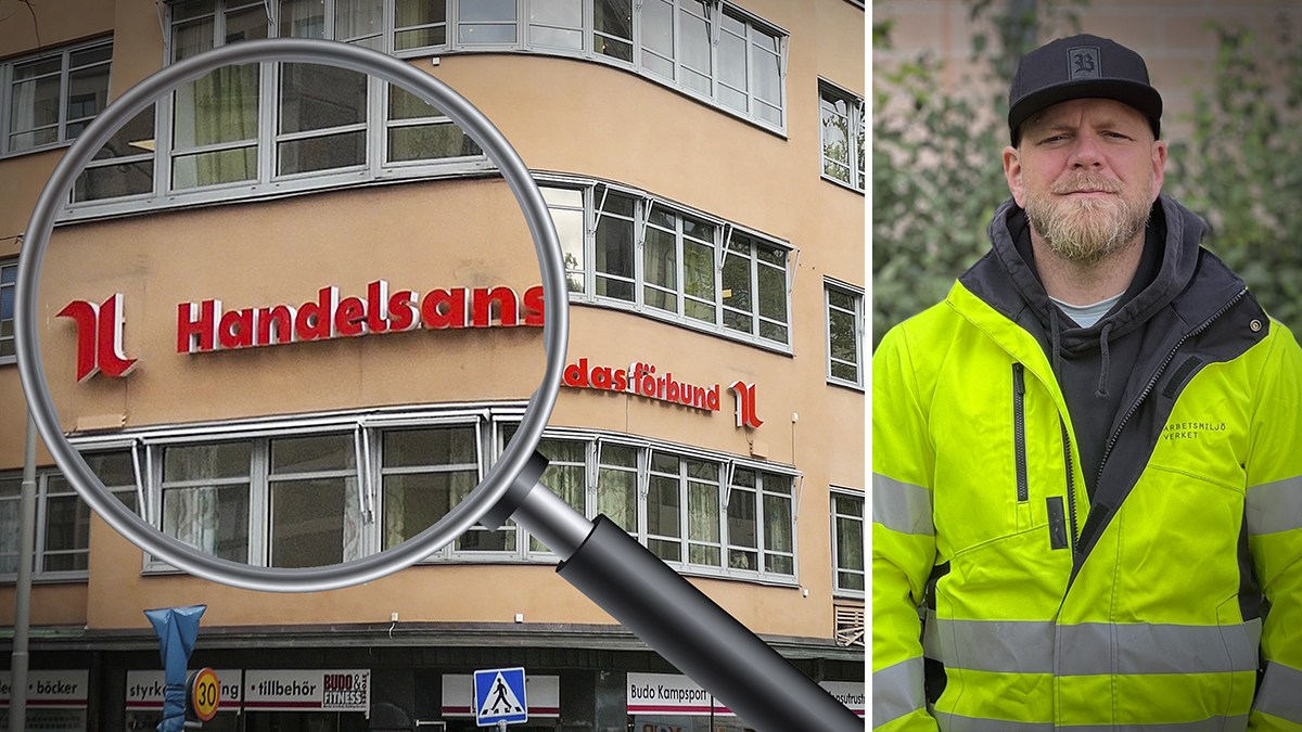 Handels förbundskontor och porträtt av Johan Larsson-Hytte