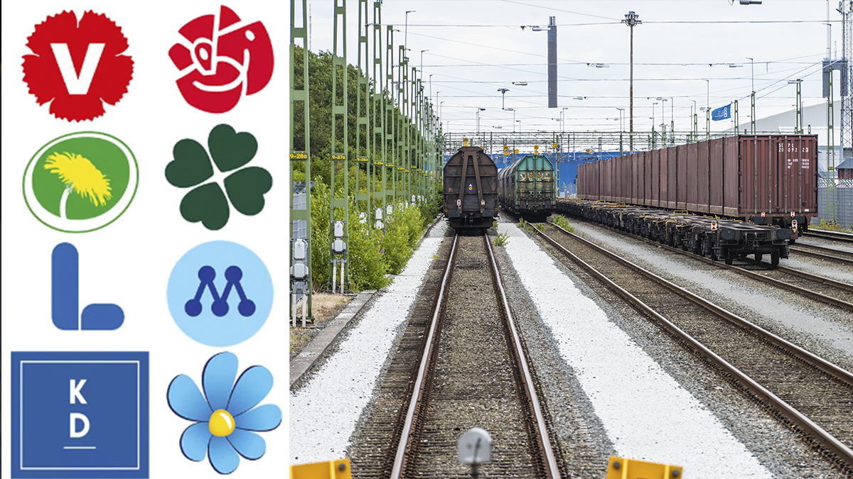 järnväg och partiloggor